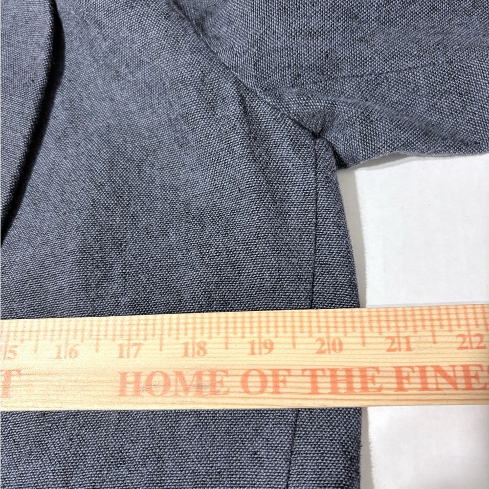 Pomandere Linen Blend Boxy Womans Blazer Single Button Patch Pockets 3/4 Sleeves - Picture 13 of 16